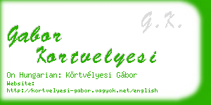 gabor kortvelyesi business card