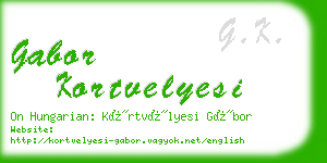 gabor kortvelyesi business card